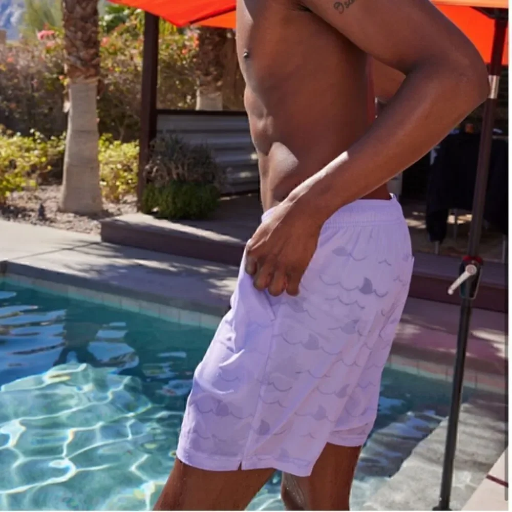 Blue Crown Tilly’s lilac purple change when wet swim trunks NWT